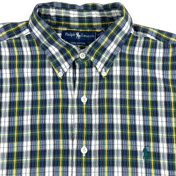 Ralph Lauren Shirt Mens Extra Large XL Plaid Long Sleeve Seersucker Button Down - Picture 4 of 11